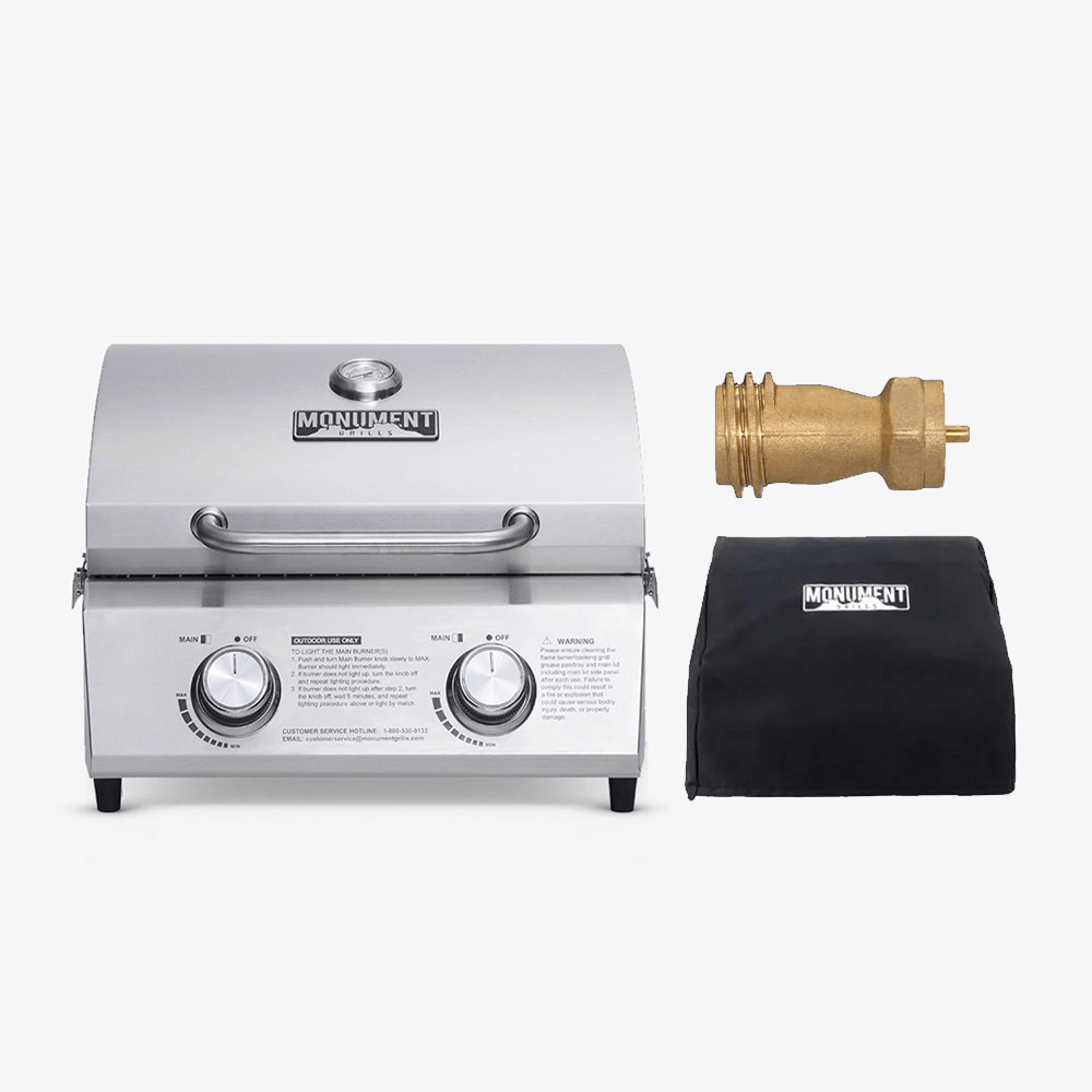 Monument Grills Portable Two-Burner Tabletop Gas Grill – 15,000 BTU