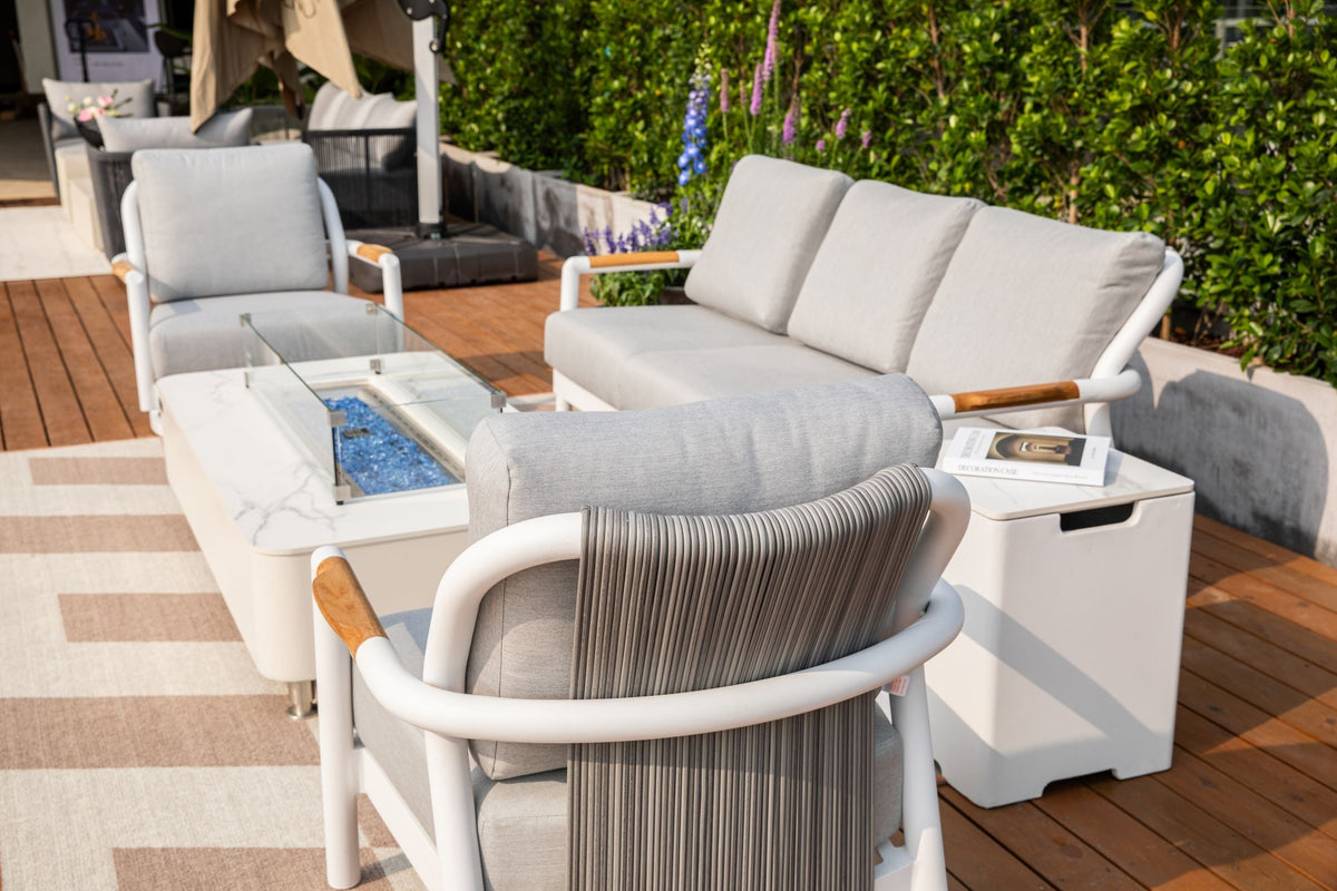 Santorini 3-Piece "More Substantial" Aluminum Outdoor Patio 5-Seating Furniture Set