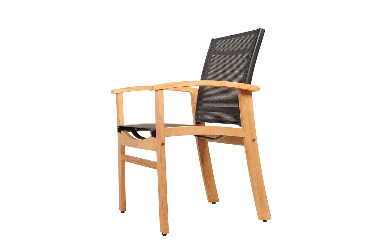 Amazonia Rinjani Teak Outdoor Dining Table with Fortuna Weather-net® Armchairs
