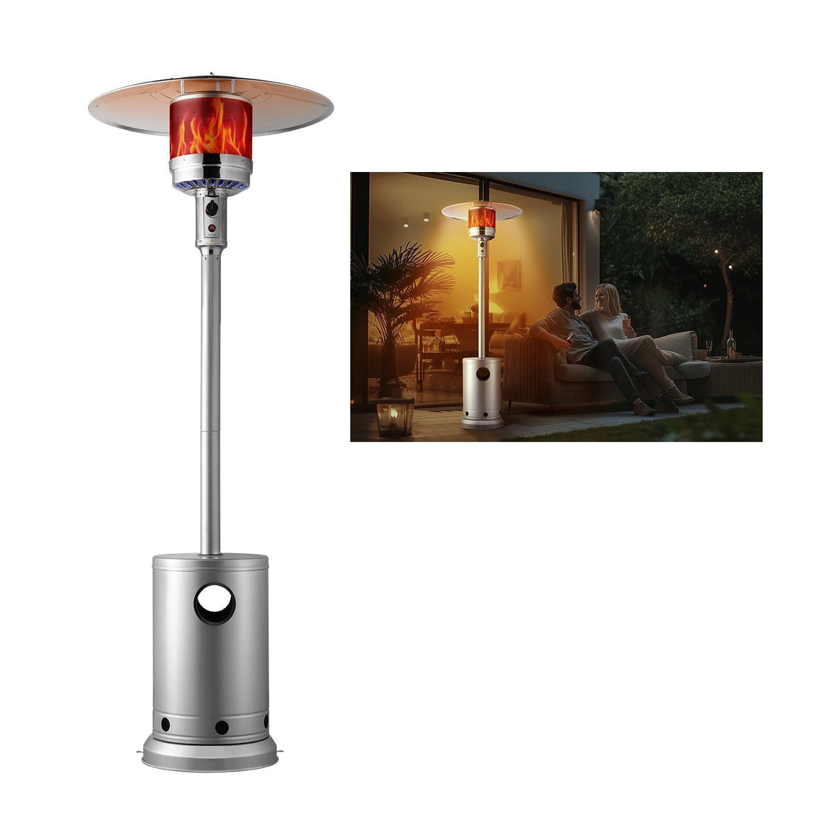 VEVOR 50,000 BTU Stainless Steel Propane Patio Heater