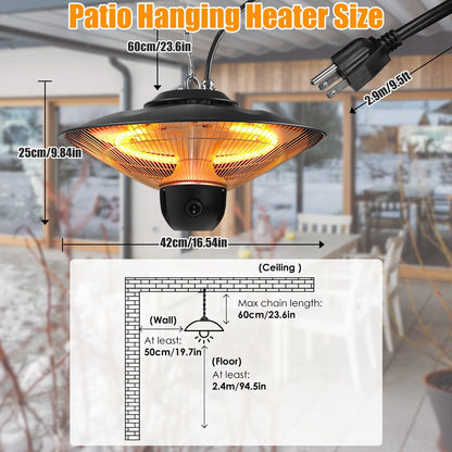LJGdeals 1500W Electric Hanging Patio Heater