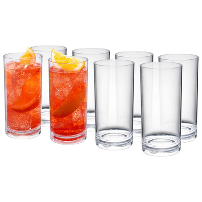 Barcelona Acrylic Highball Glassware – Clear, Set of 8