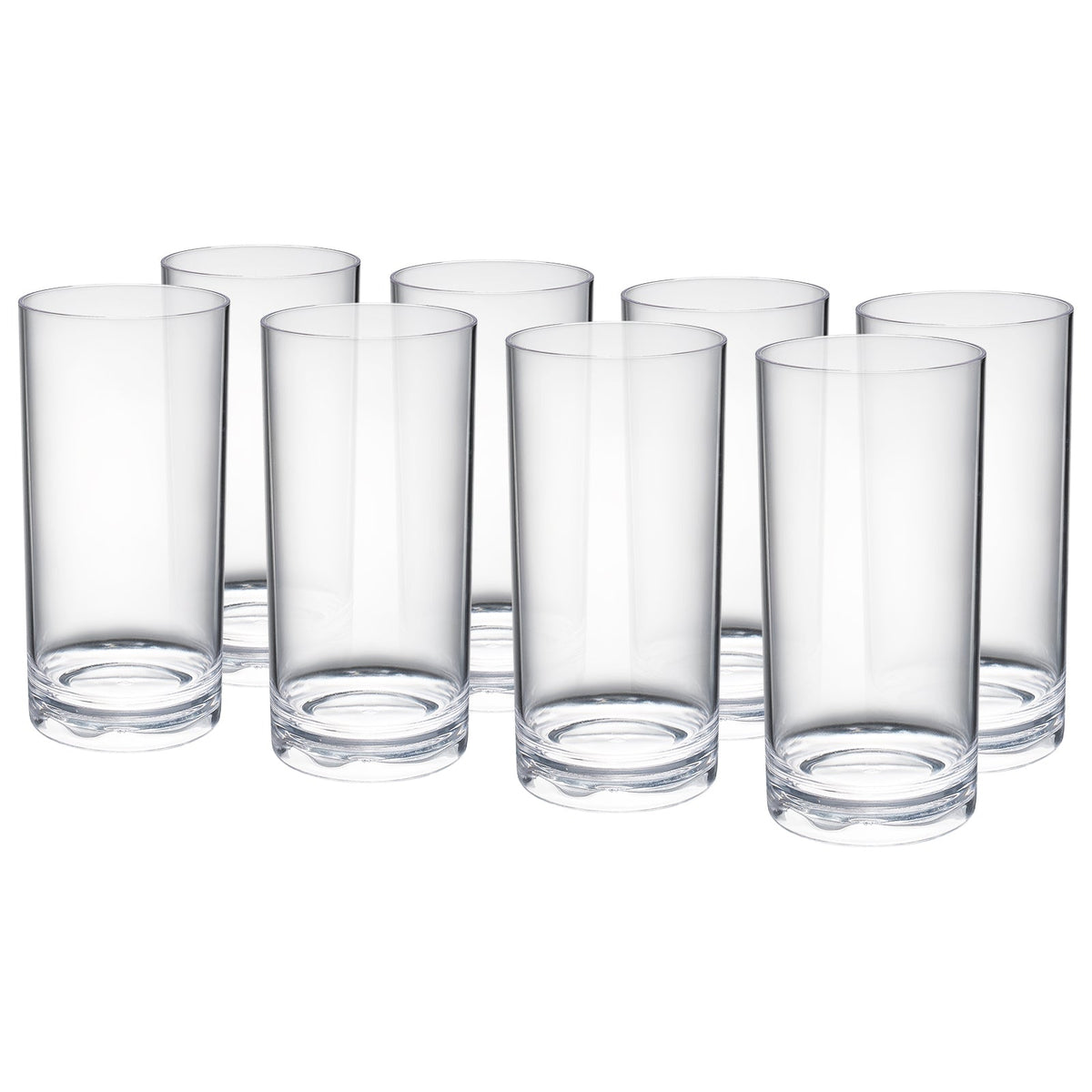Barcelona Acrylic Highball Glassware – Clear, Set of 8