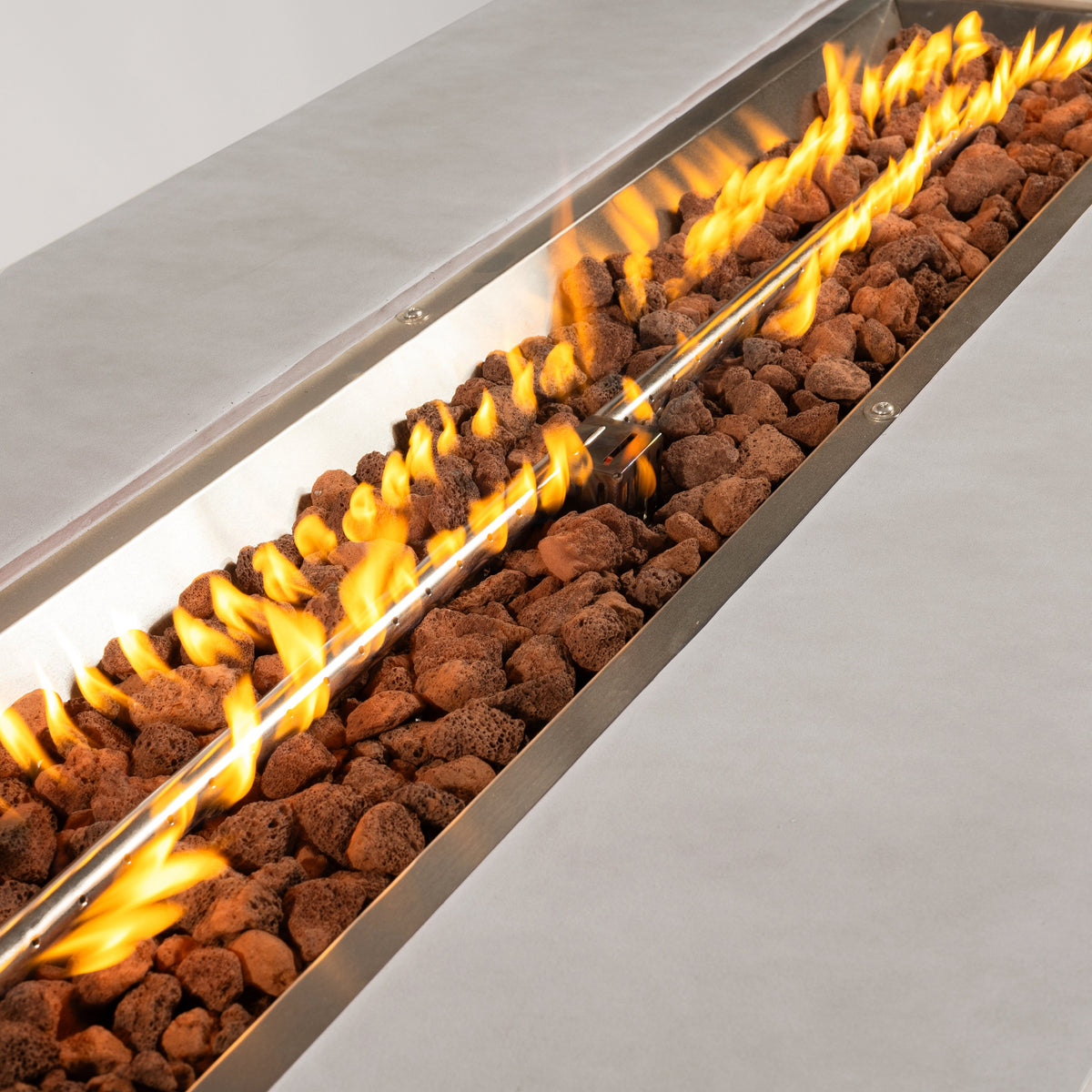 60 inch Dark Grey Rectangular Propane Fire Pit Table