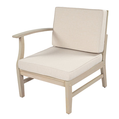 Perla Acacia Natural Wood Outdoor Patio set - Seating 6 with Coffee Table