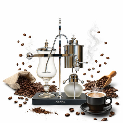 Nispira Vintage Belgian Syphon Coffee Maker – Silver