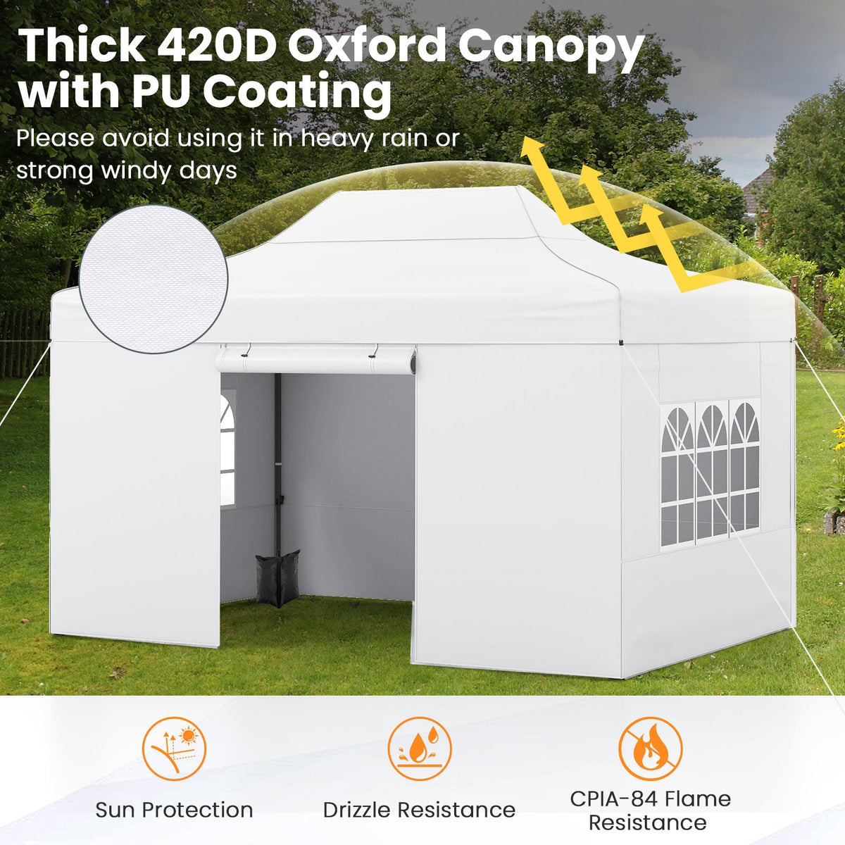 Pop-Up Canopy Tent with Removable Sidewalls – 10 X 14 FT