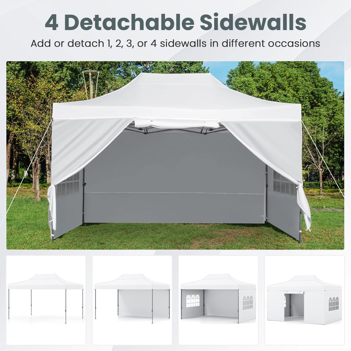 Pop-Up Canopy Tent with Removable Sidewalls – 10 X 14 FT