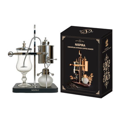 Nispira Vintage Belgian Syphon Coffee Maker – Silver