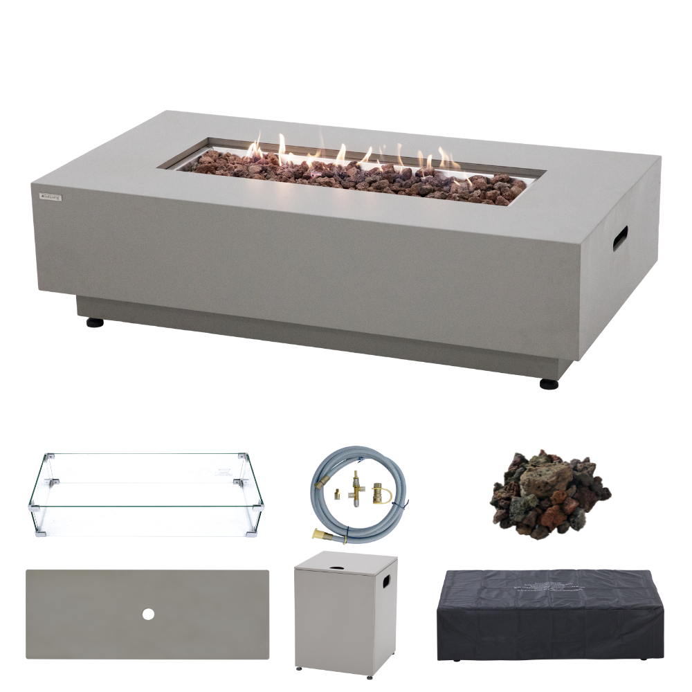 50,000 BTU Outdoor Propane Fit Pit Table with Natural Gas Conversion Kit included