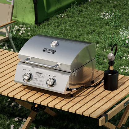 Monument Grills Portable Two-Burner Tabletop Gas Grill – 15,000 BTU