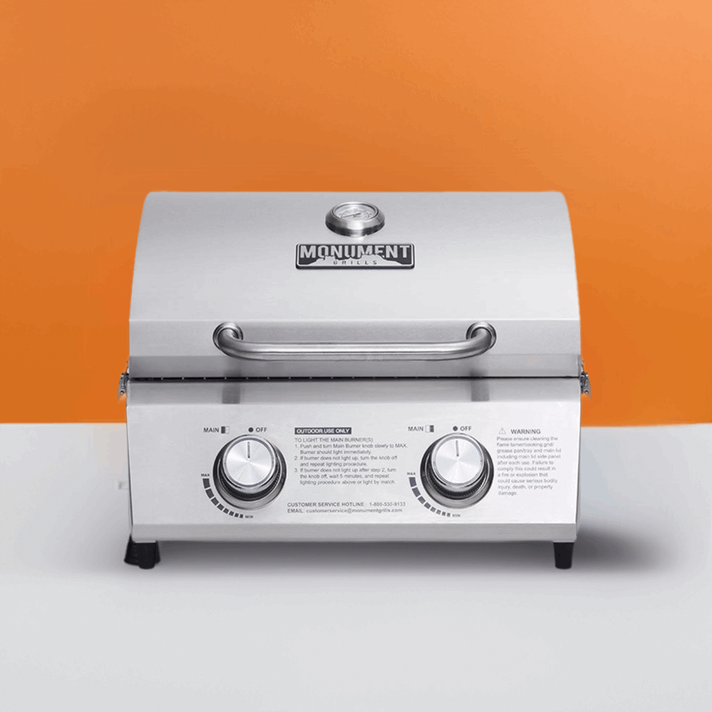 Monument Grills Portable Two-Burner Tabletop Gas Grill – 15,000 BTU
