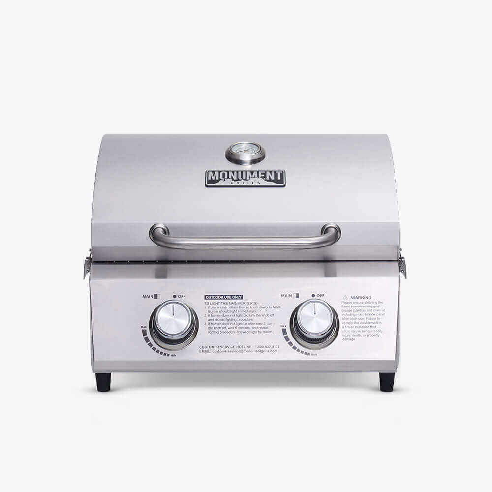 Monument Grills Portable Two-Burner Tabletop Gas Grill – 15,000 BTU