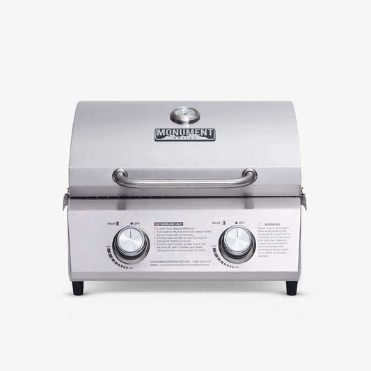 Monument Grills Portable Two-Burner Tabletop Gas Grill – 15,000 BTU