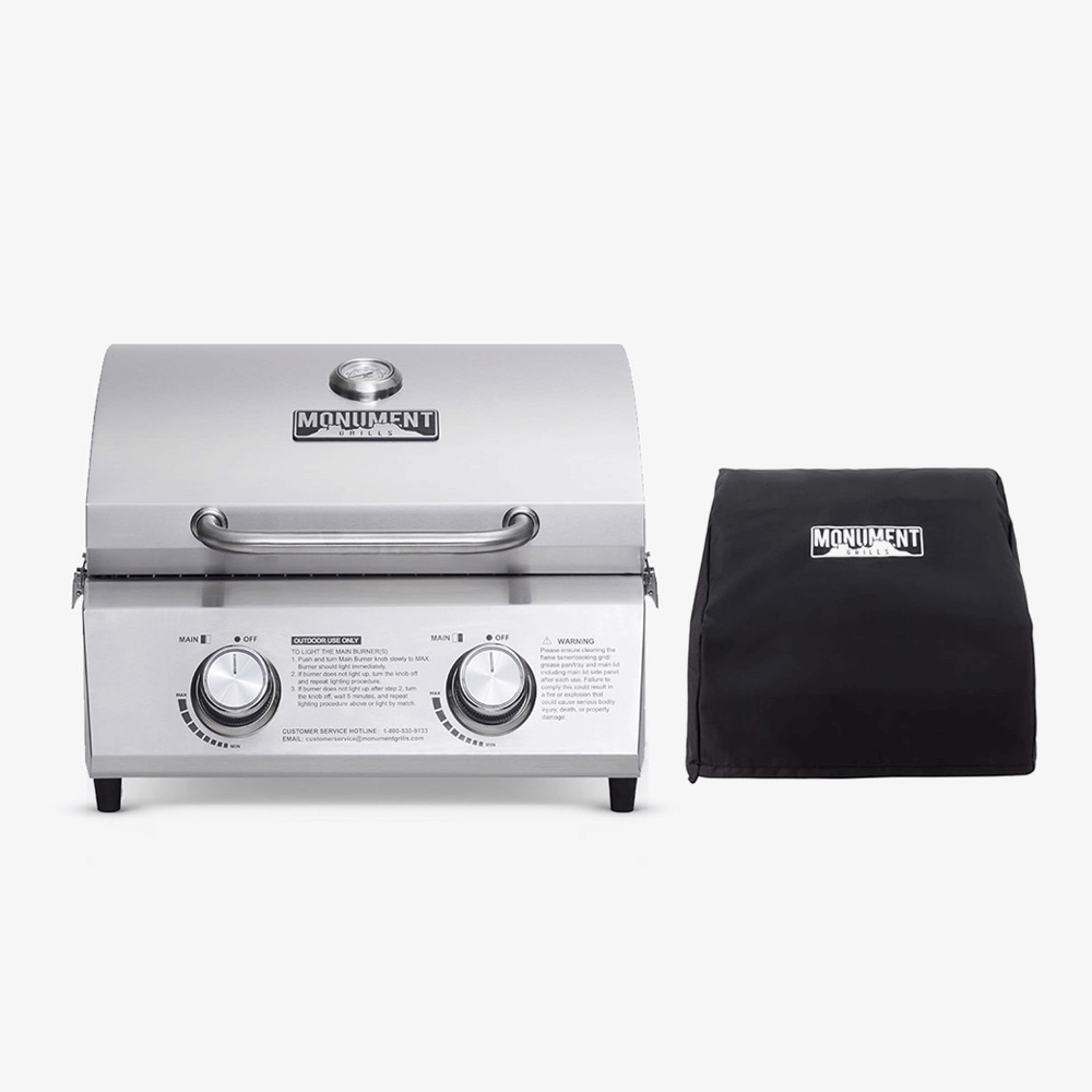 Monument Grills Portable Two-Burner Tabletop Gas Grill – 15,000 BTU