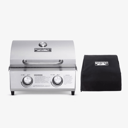 Monument Grills Portable Two-Burner Tabletop Gas Grill – 15,000 BTU
