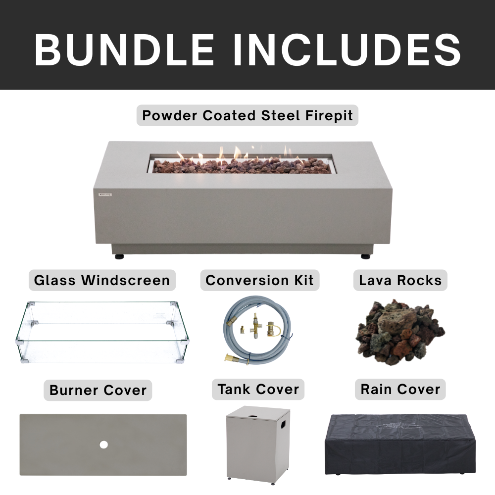 50,000 BTU Outdoor Propane Fit Pit Table with Natural Gas Conversion Kit included
