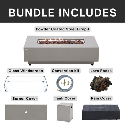 50,000 BTU Outdoor Propane Fit Pit Table with Natural Gas Conversion Kit included
