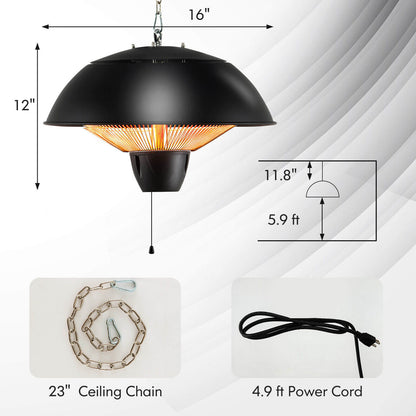 1500W 360° Electric Hanging Patio Heater