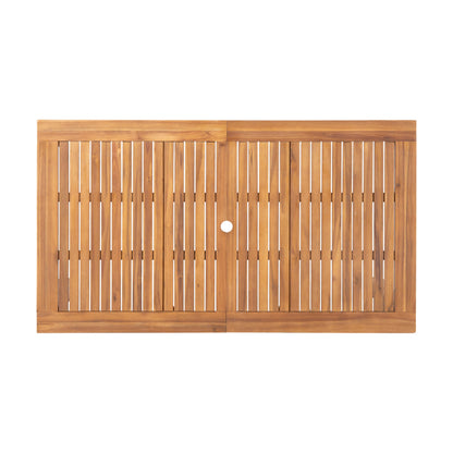 7-Piece Expandable Acacia Wood & Rope Outdoor Dining Set – Seats 6
