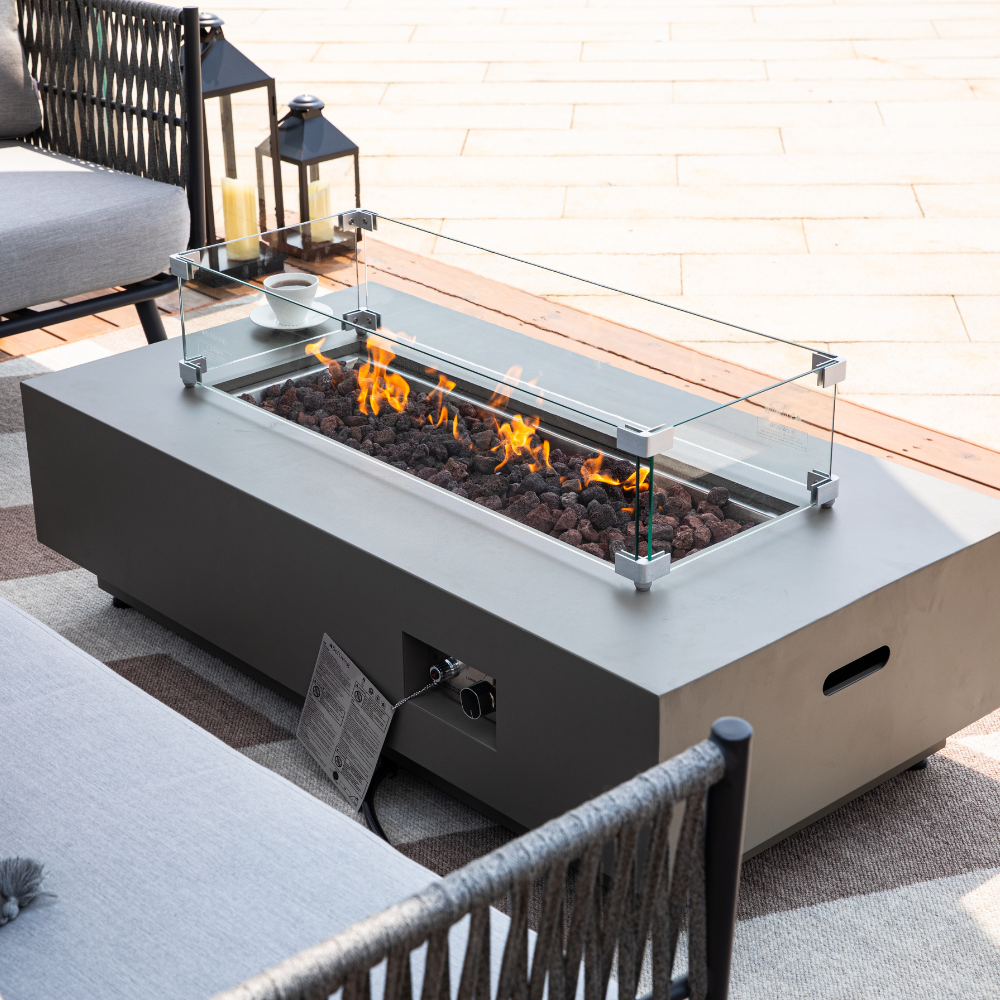 50,000 BTU Outdoor Propane Fit Pit Table with Natural Gas Conversion Kit included