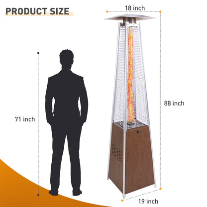 48,000 BTU Stainless Steel Pyramid Propane Patio Heater
