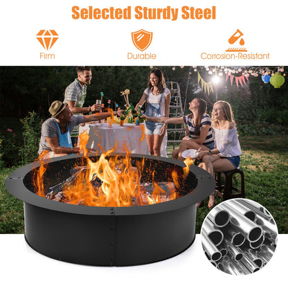 DirectDeals 36-Inch Heavy-Duty Steel Fire Pit Ring – DIY Outdoor Fire Ring