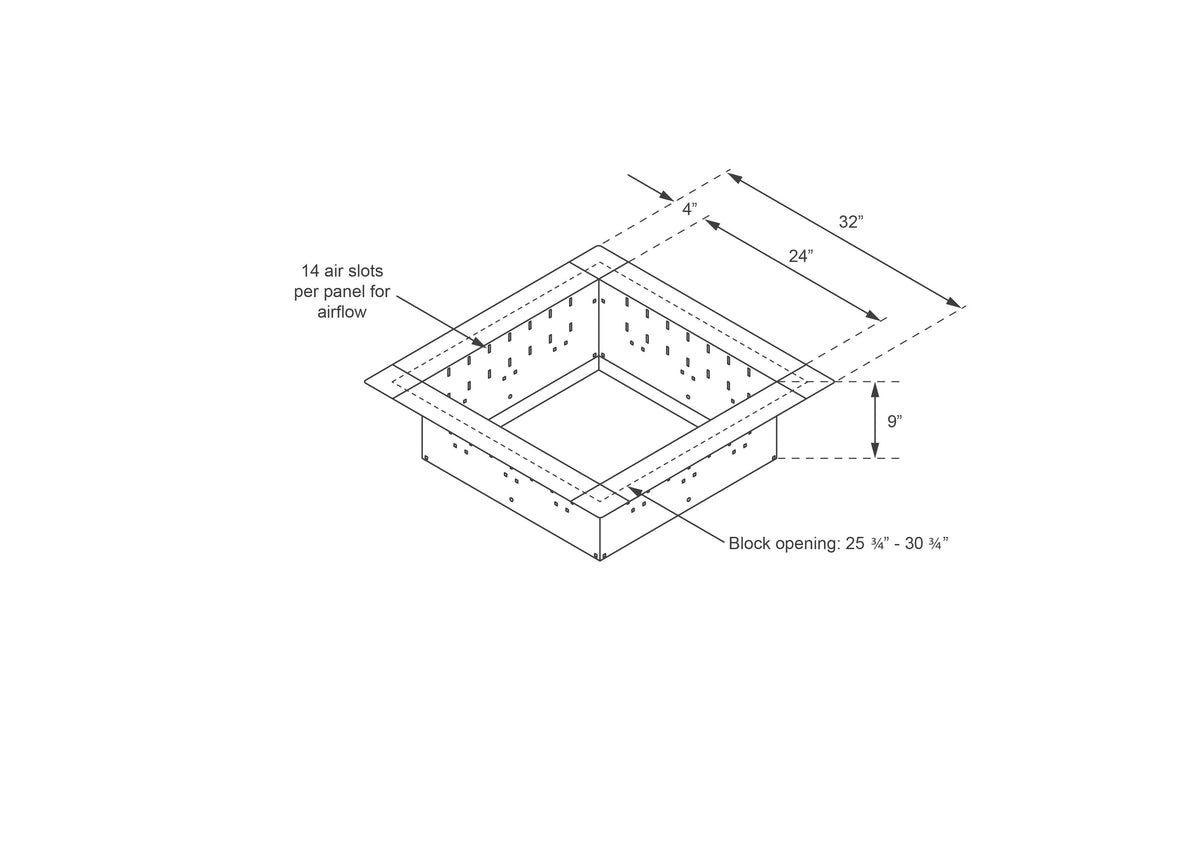 Firebuggz 24-Inch Square Stainless Steel Fire Pit Insert – FB01-0004SST
