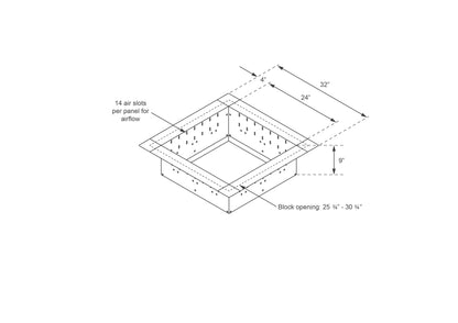 Firebuggz 24-Inch Square Stainless Steel Fire Pit Insert – FB01-0004SST