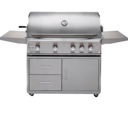 Blaze Professional 44-Inch 4-Burner Freestanding Gas Grill with Stainless Steel Cart with Rotisserie