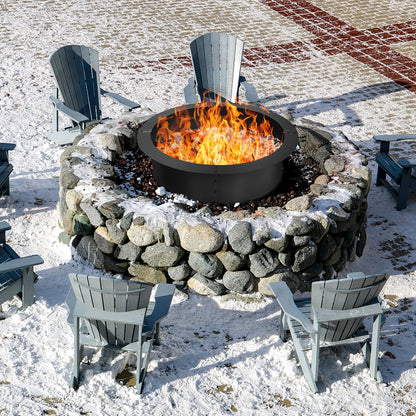 DirectDeals 36-Inch Heavy-Duty Steel Fire Pit Ring – DIY Outdoor Fire Ring