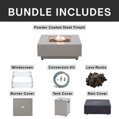 50,000 BTU Outdoor Propane Fit Pit Table with Natural Gas Conversion Kit included