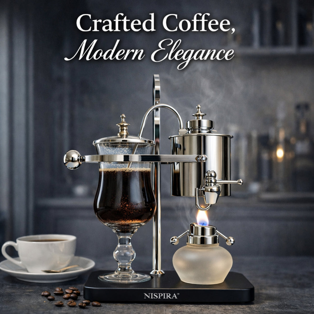 Nispira Vintage Belgian Syphon Coffee Maker – Silver