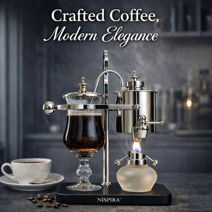 Nispira Vintage Belgian Syphon Coffee Maker – Silver