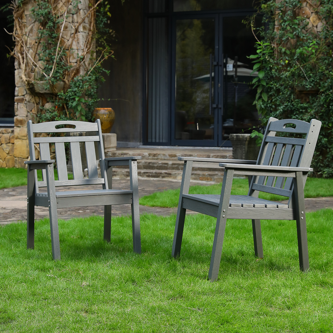 5-Piece HDPE Outdoor Patio Dining Set – Table & 4 Oversized Armchairs