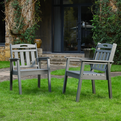 5-Piece HDPE Outdoor Patio Dining Set – Table & 4 Oversized Armchairs