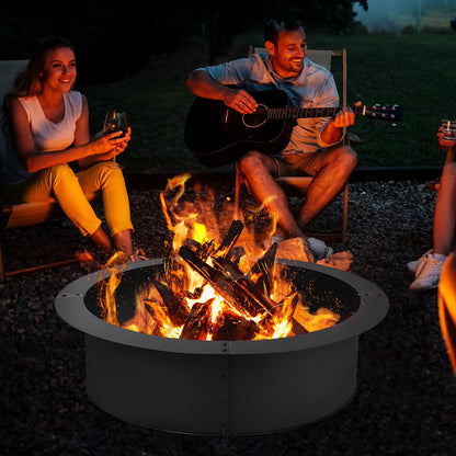 DirectDeals 36-Inch Heavy-Duty Steel Fire Pit Ring – DIY Outdoor Fire Ring