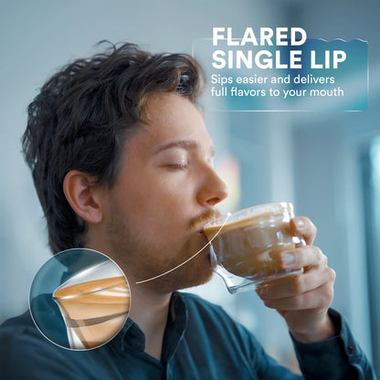 Ovalware Latte Master Double-Wall Glasses – 250ml, Set of 2