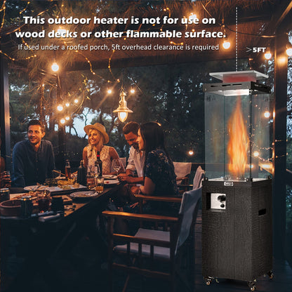 DirectDeals 41,000 BTU Propane Patio Heater with Glass Flame Display