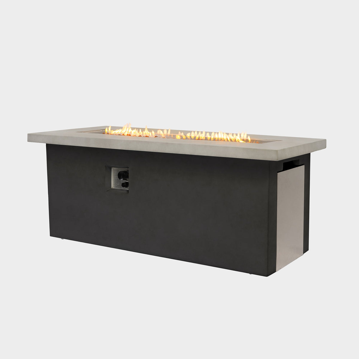 60 inch Dark Grey Rectangular Propane Fire Pit Table