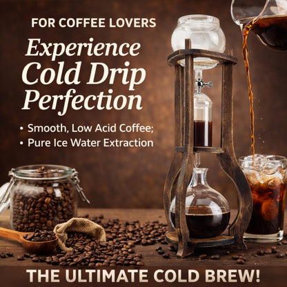 Nispira Wooden Frame Ice Cold Brew Dripping Coffee Maker