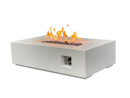 52-Inch Outdoor Concrete Propane Fire Pit Table – 65,000 BTU, Antique White
