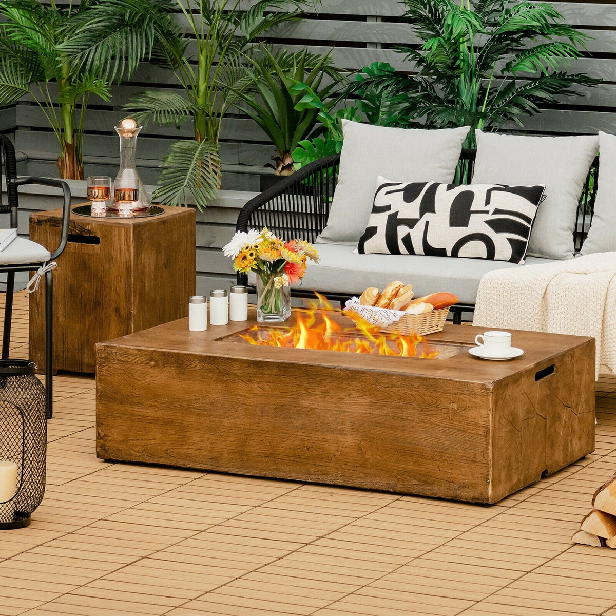 DirectDeals 48-Inch Outdoor Gas Fire Pit Table