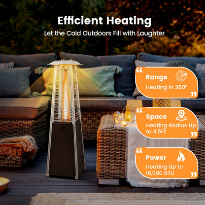 DirectDeals 10,000 BTU Portable Steel Tabletop Patio Heater with Glass Tube