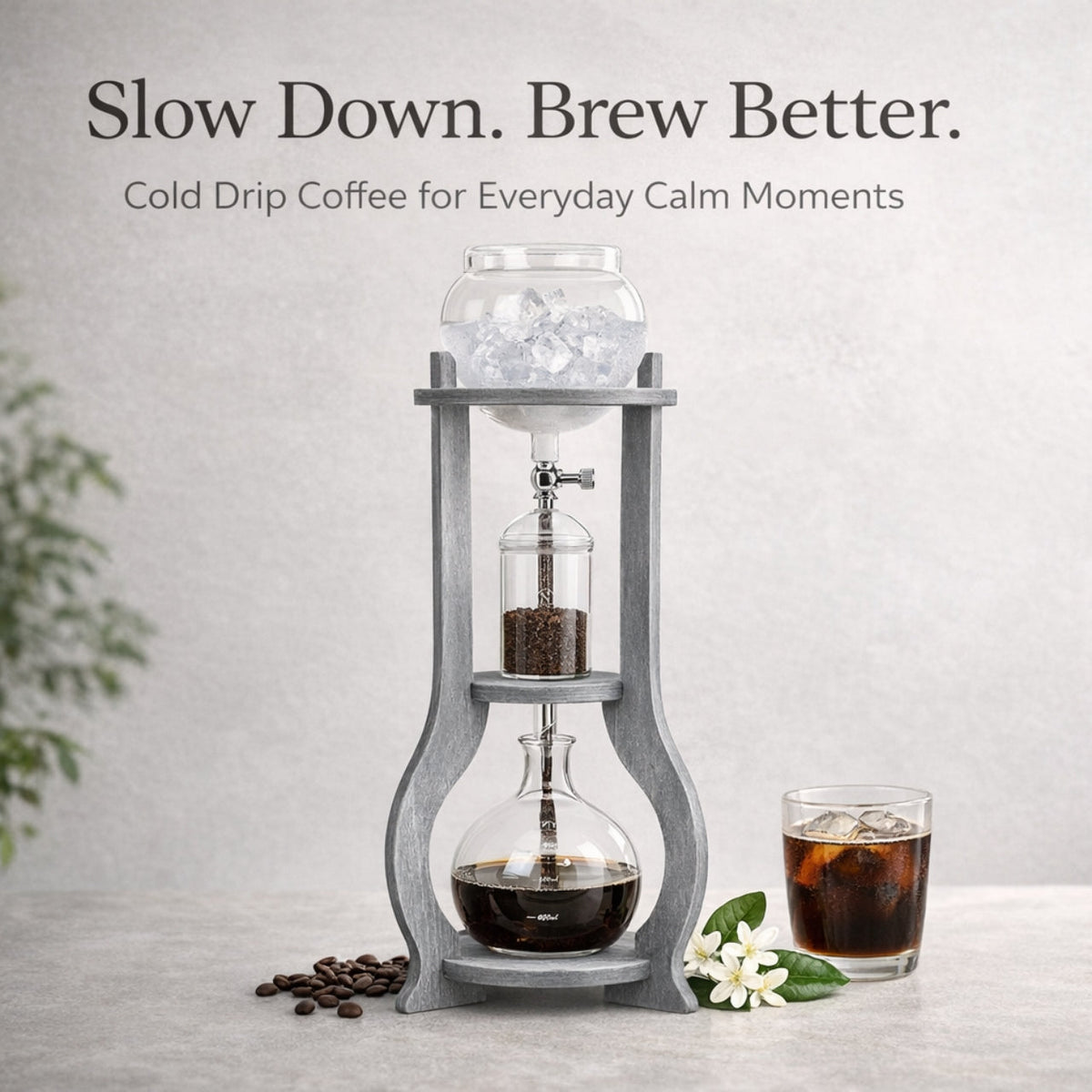 Nispira Wooden Frame Ice Cold Brew Dripping Coffee Maker