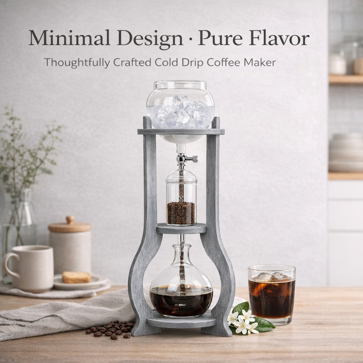 Nispira Wooden Frame Ice Cold Brew Dripping Coffee Maker