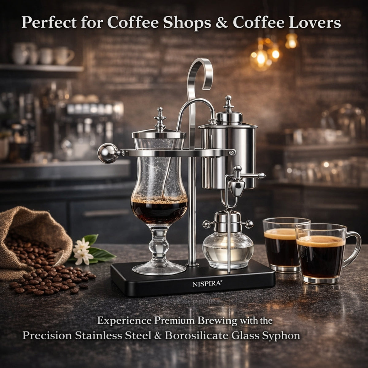 Nispira Vintage Belgian Syphon Coffee Maker – Silver