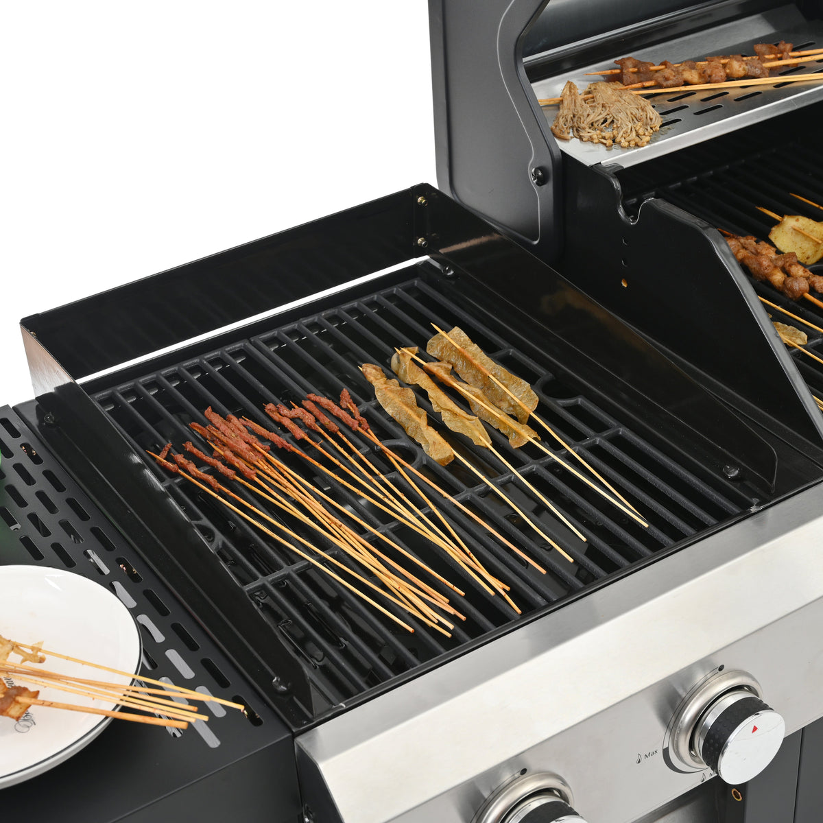 4-Burner Gas Grill & Griddle Combo with Pizza Pan – 49,200 BTU
