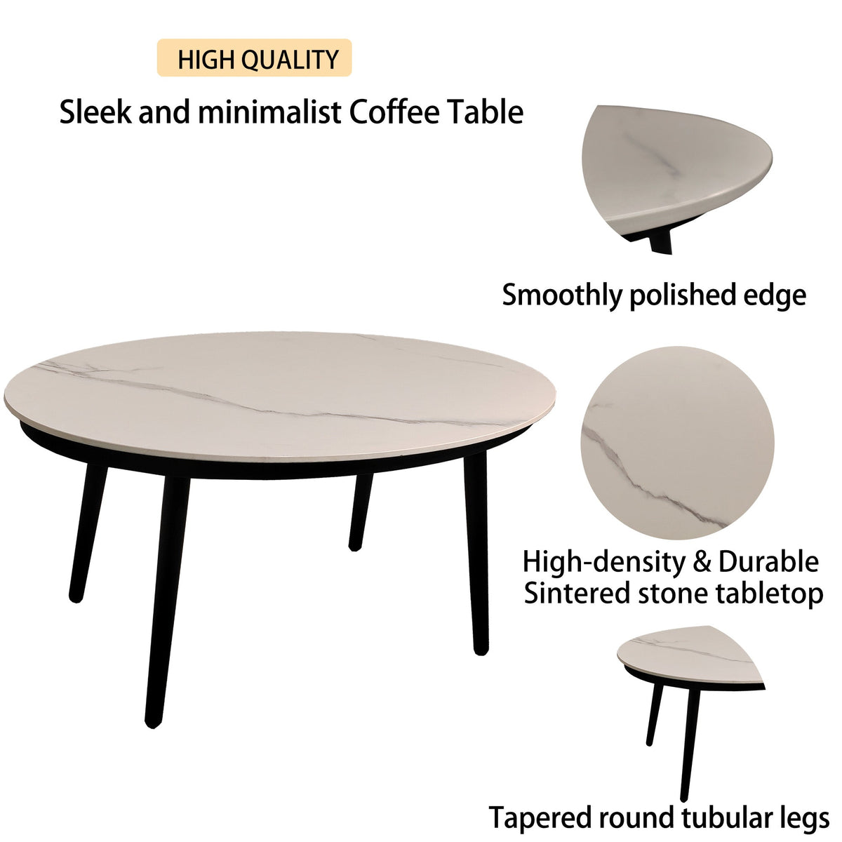 2-Piece Modern Aluminum Outdoor Loveseat & Oval Coffee Table Set with Sunbrella® Cushions – Ember Black