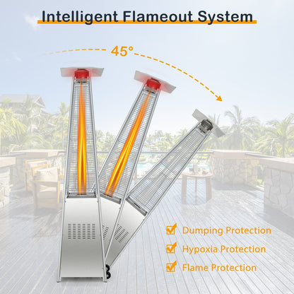 DirectDeals 42,000 BTU Pyramid Patio Heater with Glass Flame Tube - Lavista Moderna